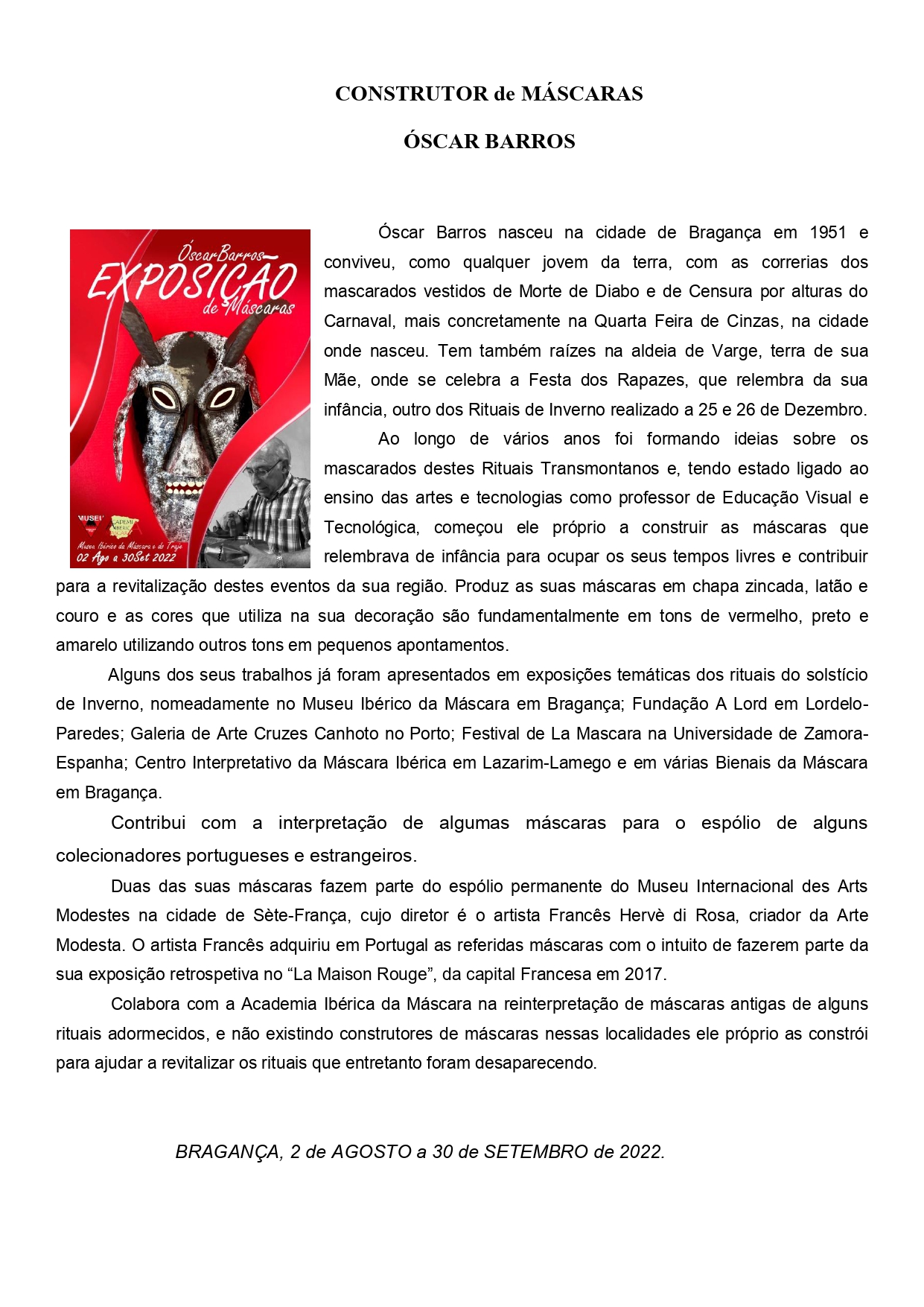 Oscar - texto apresentação