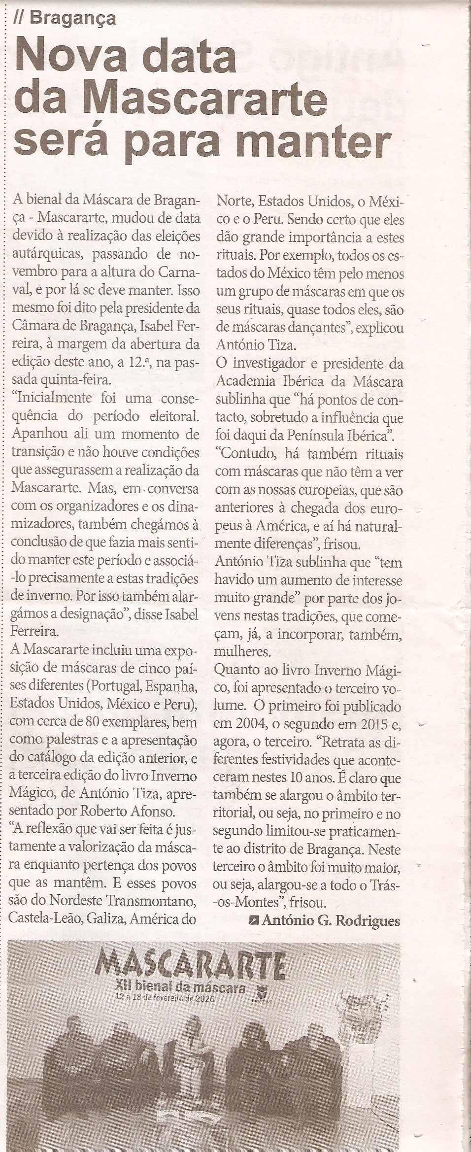 MASCARARTE nova data